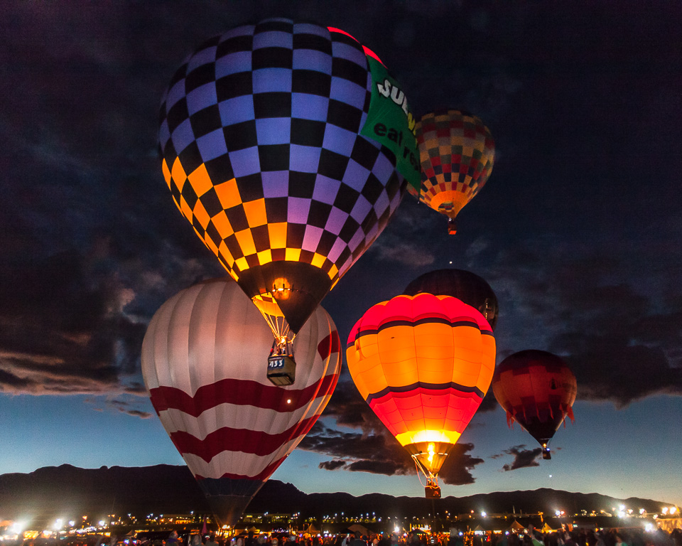 Morning Ascension and Sandia Mountains - Albuquerque International Balloon Fiesta