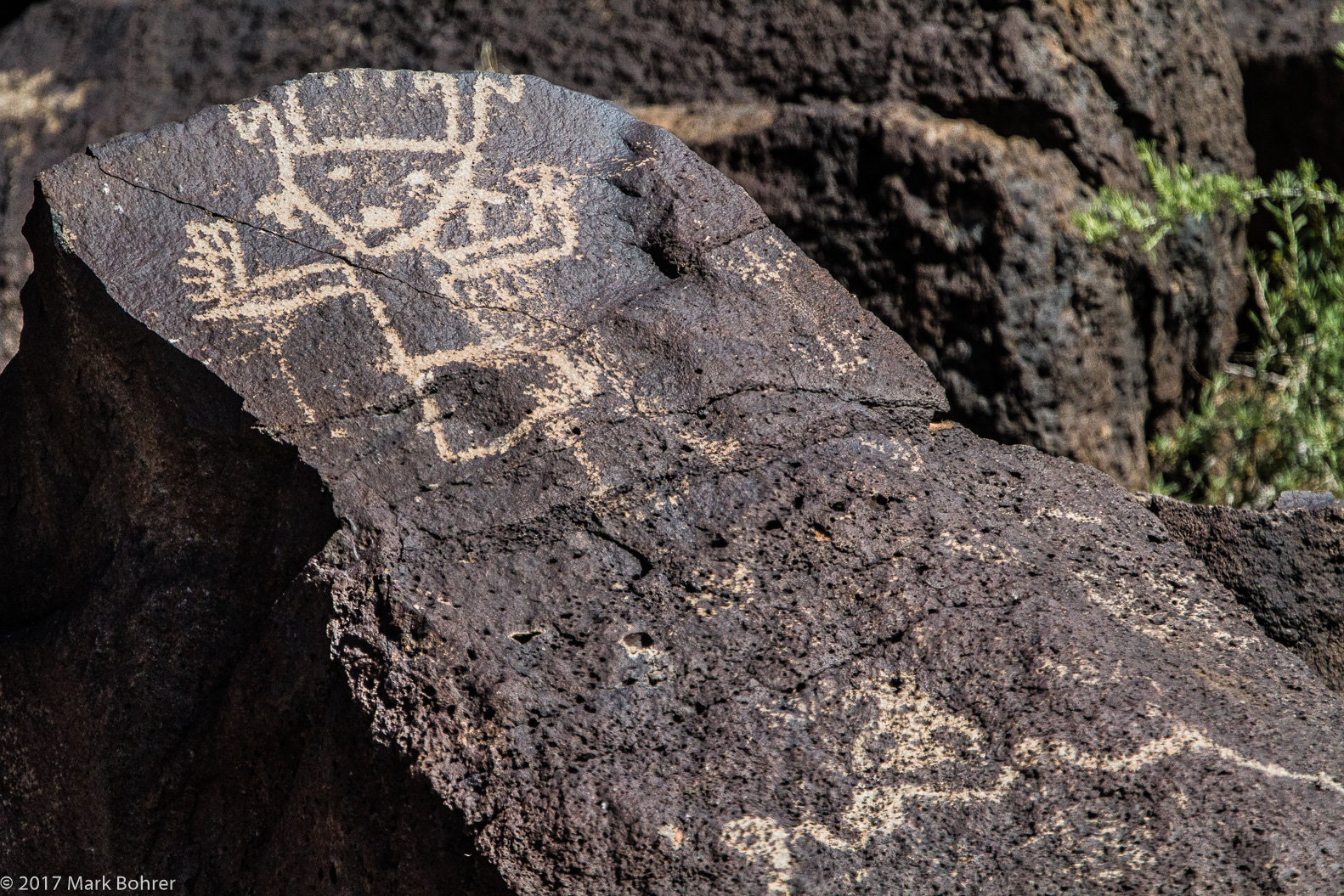 Dancing shaman, Piedras Marcadas Canyon, Petroglyph National Monument