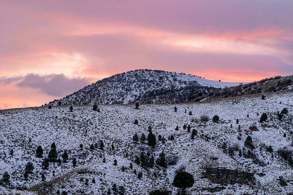 winter sunrise at Hardware Ranch Wildlife Management Area, Utah