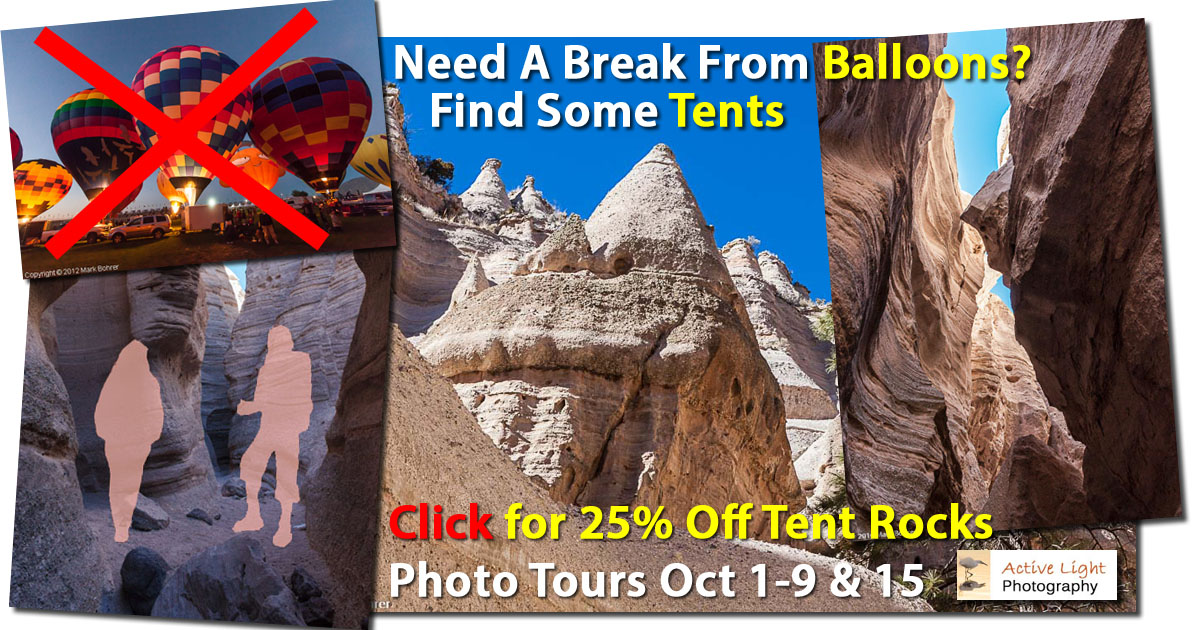 Click for 25% off Tent Rocks Photo Tours - Active Light Photography