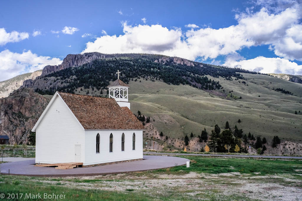 Church and sky above Creede
