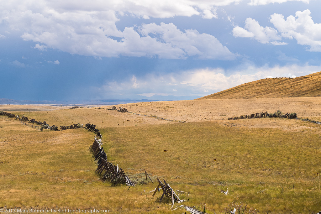 Fencing and clearing storm, Fossil Butte