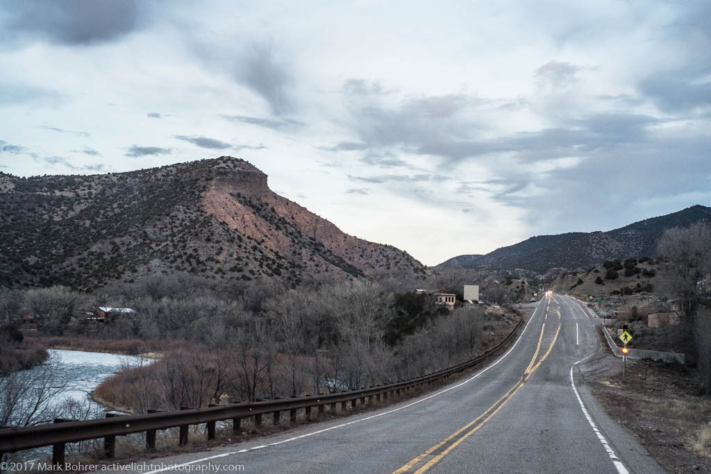 The road to Taos near Pilar, New Mexico