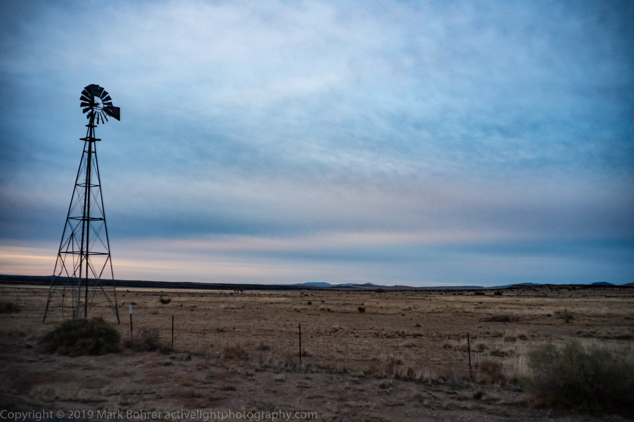 Windmill and ranch land in Lincoln County, New Mexico
