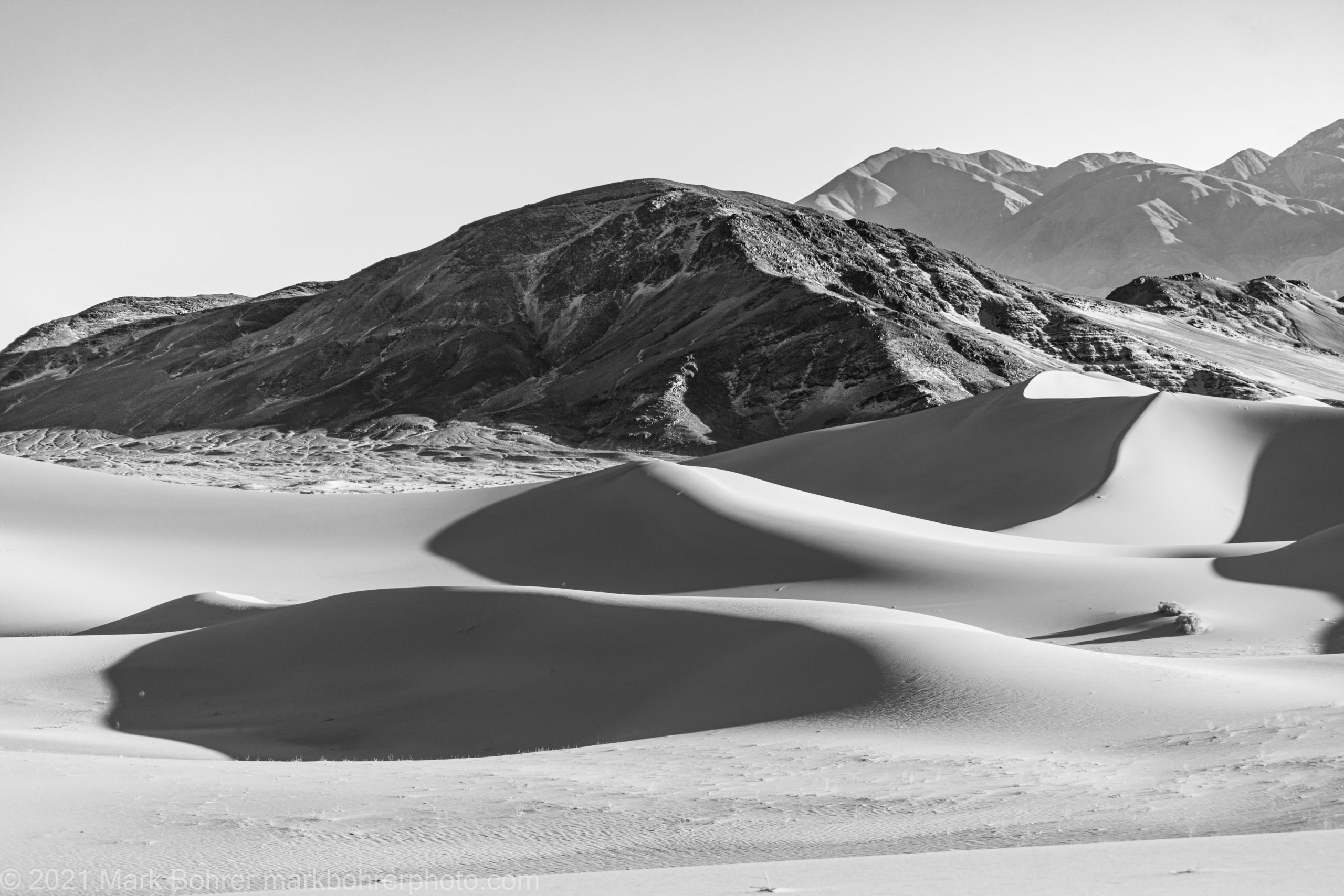 ‘Road‘ shadow and textures in black and white - Ibex Dunes, Death Valley
