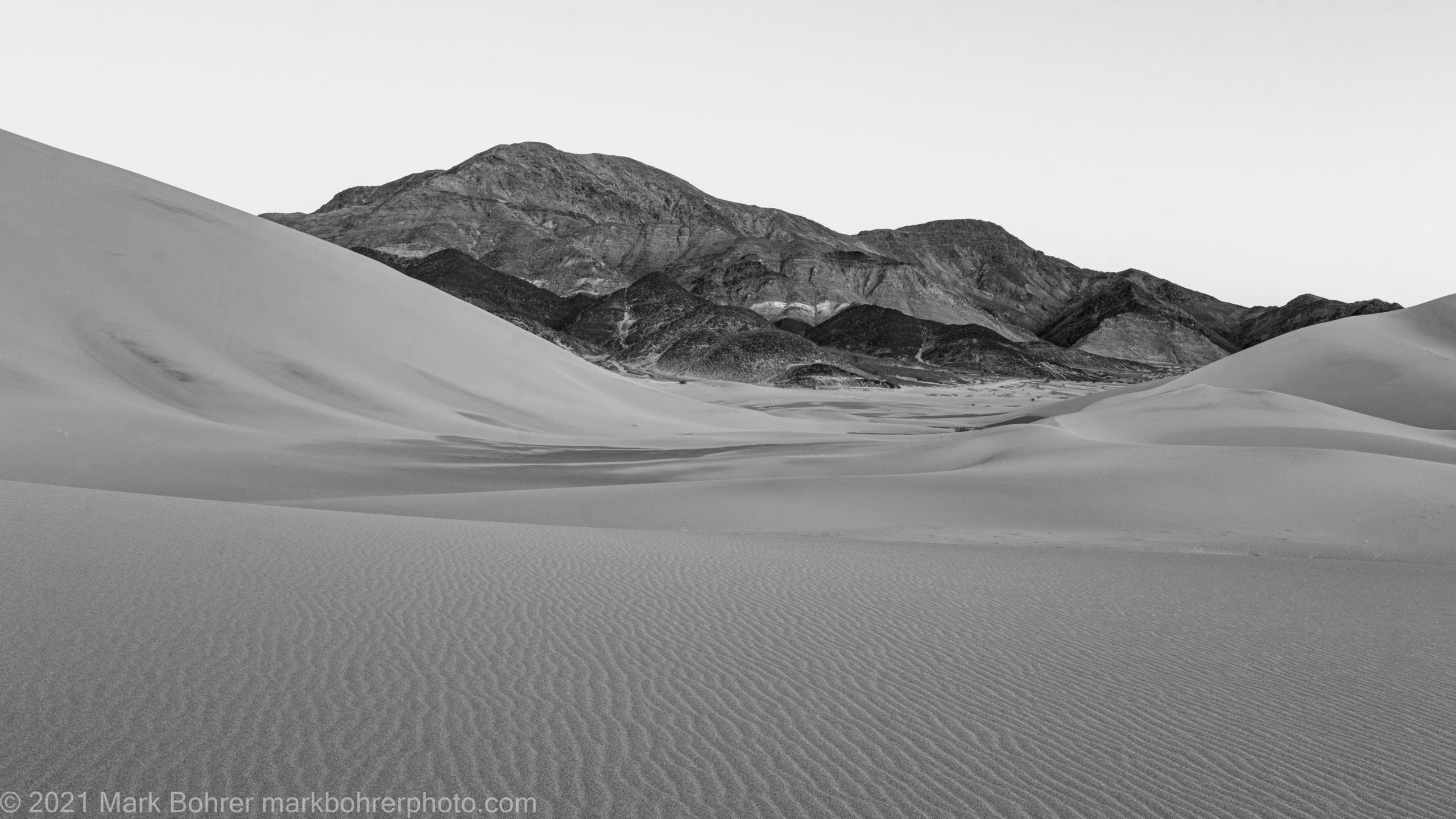 End of the day in black and white - Ibex Dunes, Death Valley